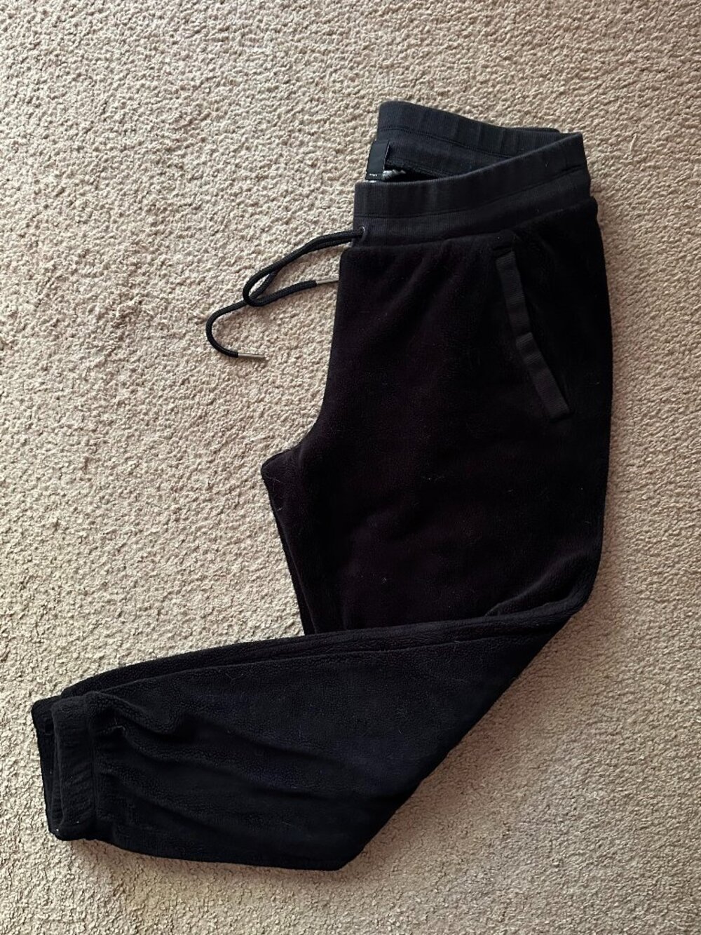 Athleta Sweatpants Womens Small (28x26) Mid Rise Fleece Black Pull On Pockets